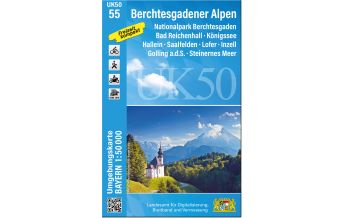 Wanderkarten Salzburg Bayerische UK50-55, Berchtesgadener Alpen 1:50.000 LDBV