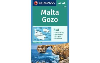 Wanderkarten Europa Kompass-Karte 235, Malta, Gozo 1:25.000 KOMPASS freytag & berndt