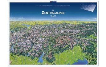 Poster und Wandkarten Die Zentralalpen Panorama KOMPASS freytag & berndt