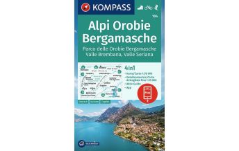 Hiking Maps Italy Kompass-Karte 104, Alpi Orobie Bergamasche 1:50000 Kompass-Karten GmbH