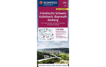 Cycling Maps Germany KOMPASS Fahrradkarte 3354 Fränkische Schweiz, Kulmbach, Bayreuth, Amberg 1:70.000 Kompass-Karten GmbH