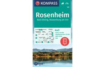 Wanderkarten Bayern Kompass-Karte 181, Rosenheim, Bad Aibling, Wasserburg am Inn 1:50.000 KOMPASS freytag & berndt