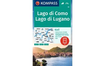 Wanderkarten Schweiz & FL Kompass-Karte 91, Lago di Como, Lago di Lugano 1:50.000 KOMPASS freytag & berndt