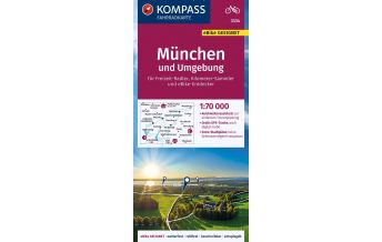 Radkarten KOMPASS Fahrradkarte 3334 München und Umgebung, 1:70000 KOMPASS freytag & berndt