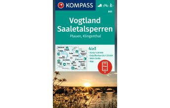 Hiking Maps Germany Kompass-Karte 805, Vogtland, Saaletalsperren, Plauen, Klingenthal 1:50.000 Kompass-Karten GmbH