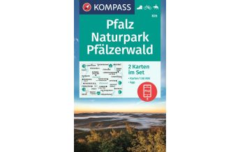 Wanderkarten Deutschland Kompass-Kartenset 826, Pfalz, Naturpark Pfälzerwald 1:50.000 KOMPASS freytag & berndt