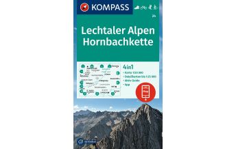 Wanderkarten Tirol Kompass-Karte 24, Lechtaler Alpen, Hornbachkette 1:50.000 KOMPASS freytag & berndt