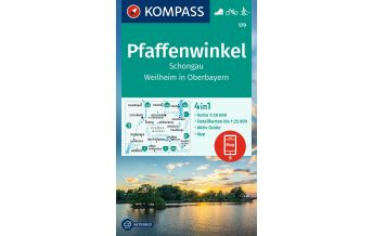 Wanderkarten Bayern Kompass-Karte 179, Pfaffenwinkel, Schongau, Weilheim i. OB 1:50.000 KOMPASS freytag & berndt
