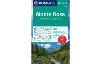 Wanderkarten Schweiz & FL Kompass-Karte 88, Monte Rosa, Valle Anzasca, Valsesia 1:50.000 KOMPASS freytag & berndt