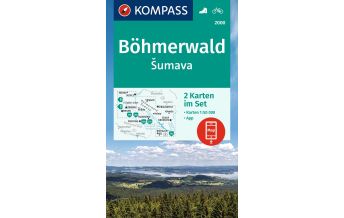 Wanderkarten Oberösterreich Kompass-Kartenset 2000, Šumava/Böhmerwald 1:50.000 KOMPASS freytag & berndt