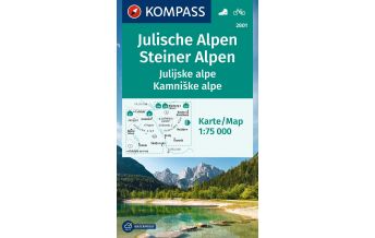 Wanderkarten Kärnten Kompass-Karte 2801, Julische Alpen/Julijske alpe, Steiner Alpen/Kamniške alpe 1:75.000 KOMPASS freytag & berndt