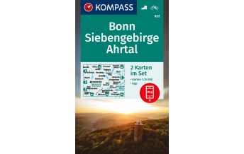 Wanderkarten Deutschland KOMPASS Wanderkarten-Set 822 Bonn, Siebengebirge, Ahrtal (2 Karten) 1:35.000 Kompass-Karten GmbH