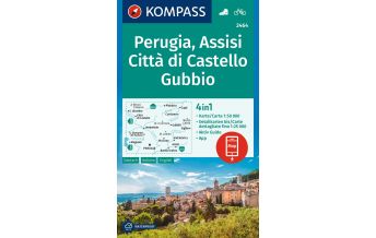 Hiking Maps Apennines Kompass-Karte WK 2464, Perugia, Assisi, Città di Castello, Gubbio 1:50.000 Kompass-Karten GmbH