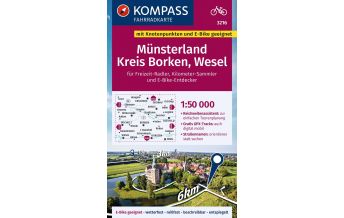 Cycling Maps Kompass Fahrradkarte 3216, Münsterland, Kreis Borken, Wesel 1:50.000 Kompass-Karten GmbH