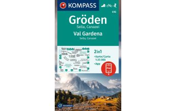 Wanderkarten Südtirol & Dolomiten Kompass-Karte 616, Gröden/Val Gardena, Sella, Canazei 1:25.000 KOMPASS freytag & berndt