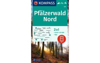 Wanderkarten Deutschland KOMPASS Wanderkarte 471 Pfälzerwald Nord 1:25.000 KOMPASS freytag & berndt