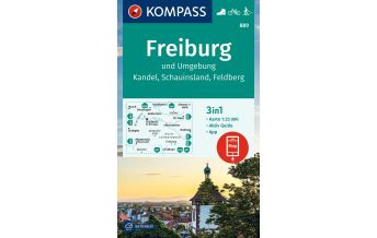 Hiking Maps Black Forest / Swabian Alps Kompass-Karte 889, Freiburg und Umgebung 1:25.000 Kompass-Karten GmbH