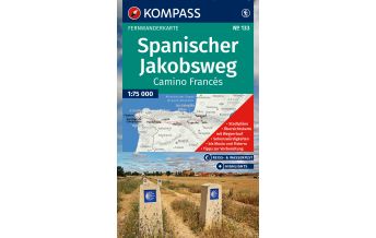 Way of St. James / Camino de Santiago KOMPASS Wanderkarte 133 Spanischer Jakobsweg, Camino Francés 1:100.000 Kompass-Karten GmbH
