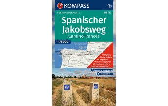 Way of St. James / Camino de Santiago KOMPASS Wanderkarte 133 Spanischer Jakobsweg, Camino Francés 1:100.000 Kompass-Karten GmbH