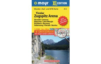 Wanderkarten Tirol Tiroler Zugspitz Arena XL 412, Ehrwald, Lermoos, Biberwier, Lähn/Wengle, Bichlbach, Berwang, Heiterwang, Plansee, Namlos KOMPASS freytag & berndt