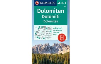 Hiking Maps Italy Kompass-Kartenset 672, Dolomiten/Dolomiti/Dolomites 1:35.000 Kompass-Karten GmbH