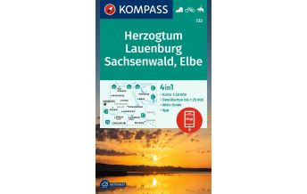 Hiking Maps Schleswig-Holstein Kompass-Karte 722, Herzogtum Lauenburg, Sachsenwald, Elbe 1:50.000 Kompass-Karten GmbH