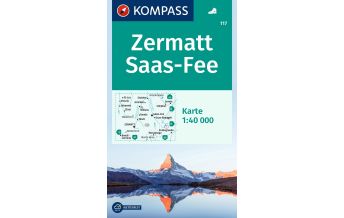 Wanderkarten Schweiz & FL Kompass-Karte 117, Zermatt, Saas-Fee 1:40.000 KOMPASS freytag & berndt