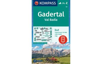 Wanderkarten Südtirol & Dolomiten Kompass-Karte 51, Gadertal/Val Badia 1:25.000 KOMPASS freytag & berndt