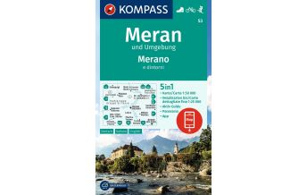 Wanderkarten Südtirol & Dolomiten Kompass-Karte 53, Meran und Umgebung 1:50.000 KOMPASS freytag & berndt