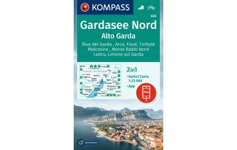 Wanderkarten Italien Kompass-Karte 659, Gardasee Nord / Alto Garda 1:25.000 KOMPASS freytag & berndt