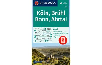 Wanderkarten Deutschland Kompass-Karte 758, Köln, Brühl, Bonn, Ahrtal 1:50.000 Kompass-Karten GmbH