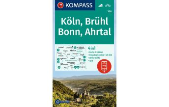 Hiking Maps Germany Kompass-Karte 758, Köln, Brühl, Bonn, Ahrtal 1:50.000 Kompass-Karten GmbH