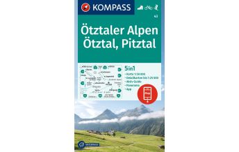Wanderkarten Tirol Kompass-Karte 43, Ötztaler Alpen, Ötztal, Pitztal 1:50.000 KOMPASS freytag & berndt