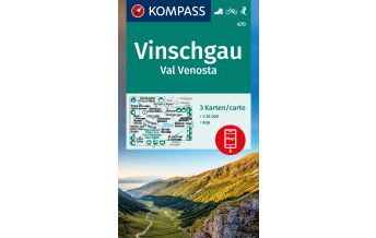 Hiking Maps South Tyrol + Dolomites Kompass-Kartenset 670, Vinschgau/Val Venosta 1:25.000 Kompass-Karten GmbH