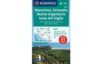 Wanderkarten Italien Kompass-Karte 2470, Maremma, Grosseto, Monte Argentario, Isola del Giglio 1:50.000 KOMPASS freytag & berndt