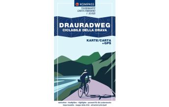 Radkarten KOMPASS Fahrrad-Tourenkarte Drauradweg – Ciclabile della Drava 1:50.000 KOMPASS freytag & berndt