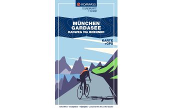 Cycling Maps KOMPASS Fahrrad-Tourenkarte München – Gardasee, Radweg via Brenner 1:50.000 Kompass-Karten GmbH
