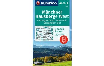Hiking Maps Bavaria KOMPASS Wanderkarten-Set 796 Münchner Hausberge West, Ammergauer Alpen, Wetterstein, Werdenfelser Land (3 Karten) 1:25.000 Kompass-Karten GmbH