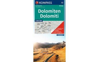 Road Maps Italy KOMPASS Auto- und Panoramakarte Dolomiten / Dolomiti / Dolomites 1:150.000 Kompass-Karten GmbH