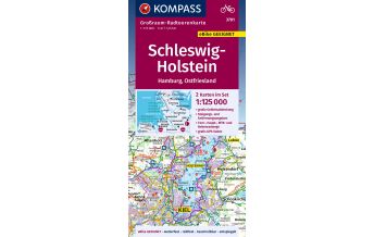 Radkarten KOMPASS Großraum-Radtourenkarte 3701 Schleswig-Holstein, Hamburg, Ostfriesland 1:125.000 Kompass-Karten GmbH