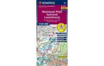 KOMPASS Großraum Fahrradkarte 3709 Rheinland-Pfalz, Saarland, Luxembourg mit Knotenpunkten 1:125.000 KOMPASS freytag & berndt