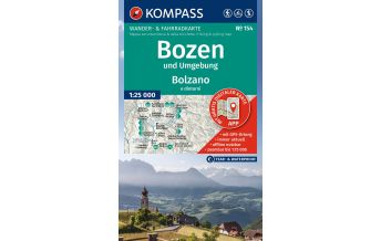 Wanderkarten Südtirol & Dolomiten Kompass-Karte 154, Bozen und Umgebung/Bolzano e dintorni 1:25.000 KOMPASS freytag & berndt