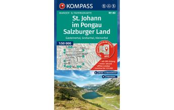 Wanderkarten Salzkammergut Kompass-Karte 80, St. Johann im Pongau, Salzburger Land 1:50.000 KOMPASS freytag & berndt
