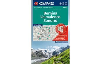 Hiking Maps Switzerland Kompass-Karte 93, Bernina, Valmelenco, Sondrio 1:50.000 Kompass-Karten GmbH