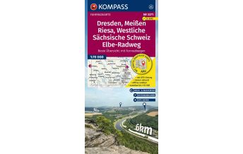 Radkarten Deutschland KOMPASS Fahrradkarte 3371 Dresden, Meißen, Westliche Sächsische Schweiz 1:70.000 KOMPASS freytag & berndt