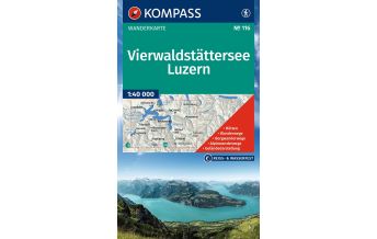 Wanderkarten Schweiz & FL Kompass-Karte 116, Vierwaldstättersee, Luzern 1:40.000 KOMPASS freytag & berndt
