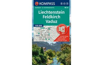 Hiking Maps North Switzerland Kompass-Karte 21, Liechstenstein, Feldkirch, Vaduz 1:50.000 Kompass-Karten GmbH