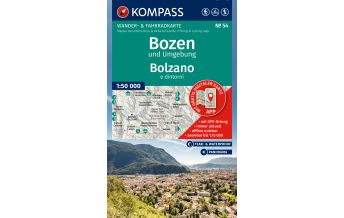 Wanderkarten Südtirol & Dolomiten Kompass-Karte 54, Bozen und Umgebung/Bolzano e dintorni 1:50.000 Kompass-Karten GmbH