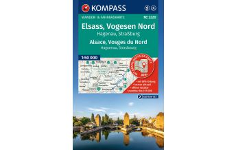 Hiking Maps France Kompass Karten-Set 2220 Elsass/Alsace, Vogesen Nord/Vosges du Nord, Hagenau, Straßburg / Alsace, Vosges du Nord, Haguenau, Strasbourg (2 Karten) 1:50.000 Kompass-Karten GmbH