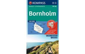 Hiking Maps Denmark + Faroe Islands KOMPASS Wanderkarte 236, Bornholm 1:50.000 Kompass-Karten GmbH